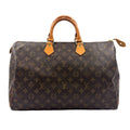 Louis Vuitton Speedy 40 Monogram Leather Brown Handbag Gold