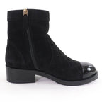 Chanel CC Logo Turnlock Quilted Suede Leather Short Boots Black 37 — view 5