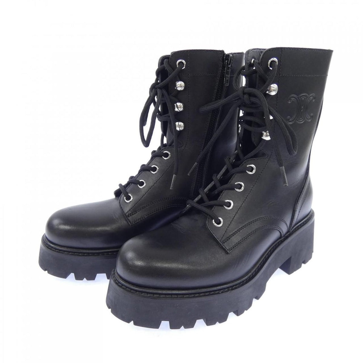 Celine Triomphe Ranger Mid Lace Up Boots — view 3