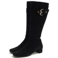 Gucci Long Boots Shoes Women Suede Leather Black Belt Design