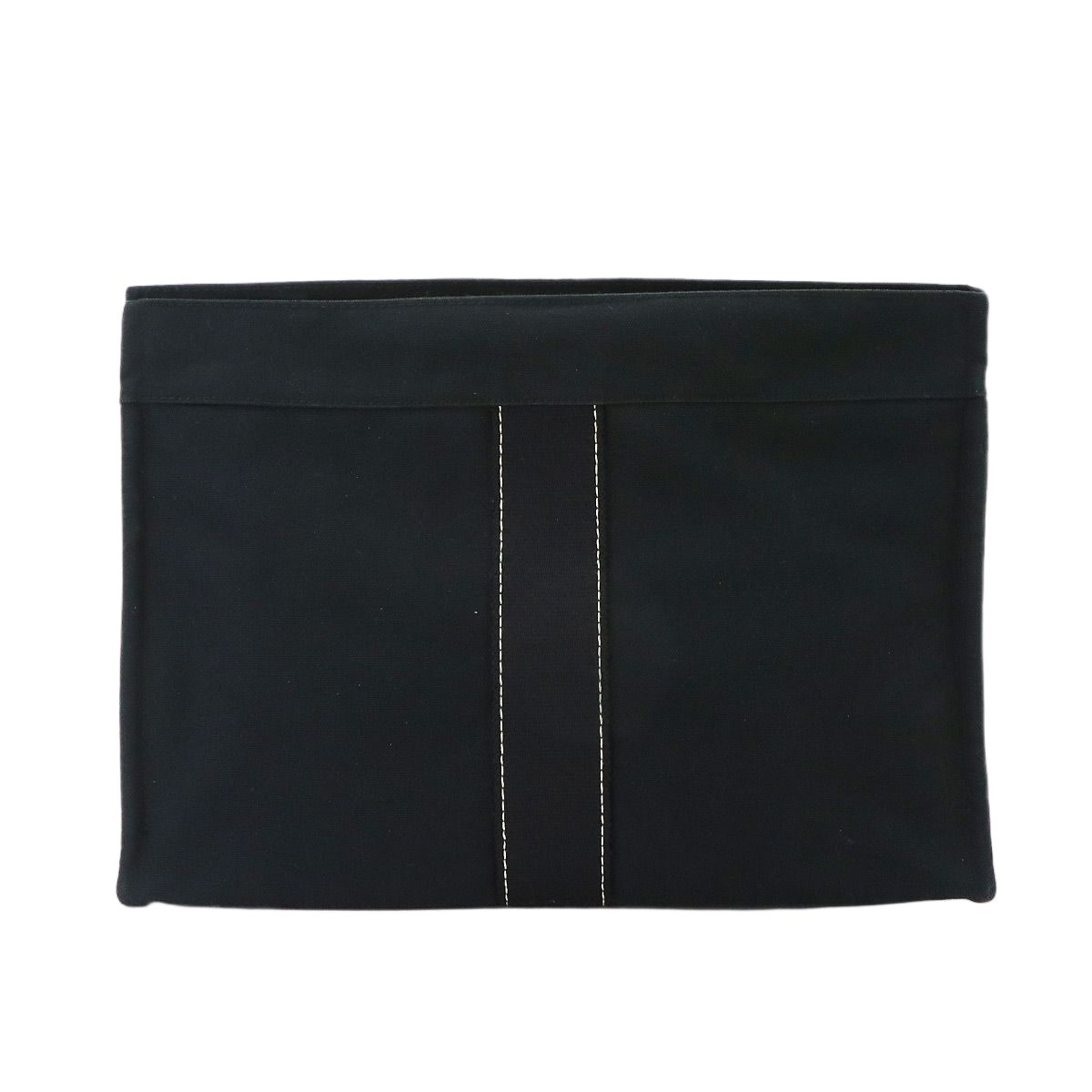 Hermes Deauville Pouch Cotton Canvas Black Silver