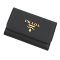 Prada Key Case Multicolor Key Saffiano Leather Key Ring Black