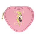 Gucci Bananya Heart Shape Leather Pink Coin Case 0415