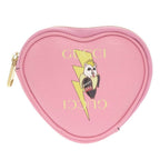 Gucci Bananya Heart Shape Leather Pink Coin Case 0415