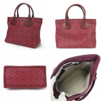 Celine Handbag Leather Bordeaux Pink Horse-drawn Carriage For Everyday Use