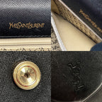 Yves Saint Laurent Logo Shoulder Bag Black Leather Vintage — view 5
