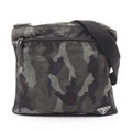 Prada Shoulder Bag Black Green Nylon Camouflage