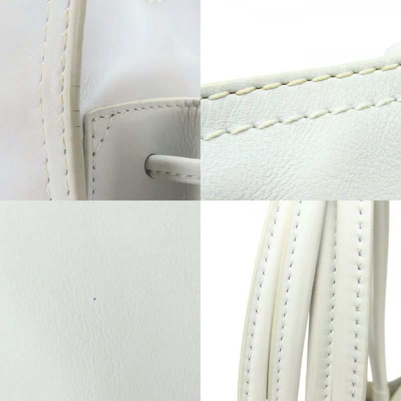 Loewe Tote Bag Crown Logo Stitch Leather Plastic White Studded Shopper — view 5