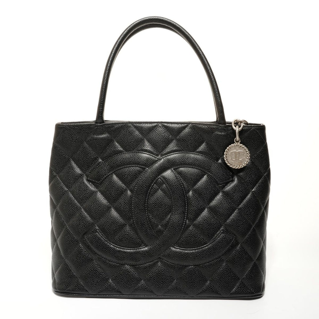 Chanel Tote Medallion CC Logo Caviar Leather