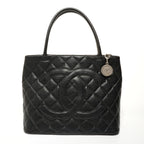 Chanel Tote Medallion CC Logo Caviar Leather