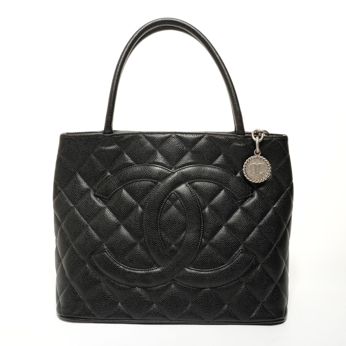 Chanel Tote Medallion CC Logo Caviar Leather