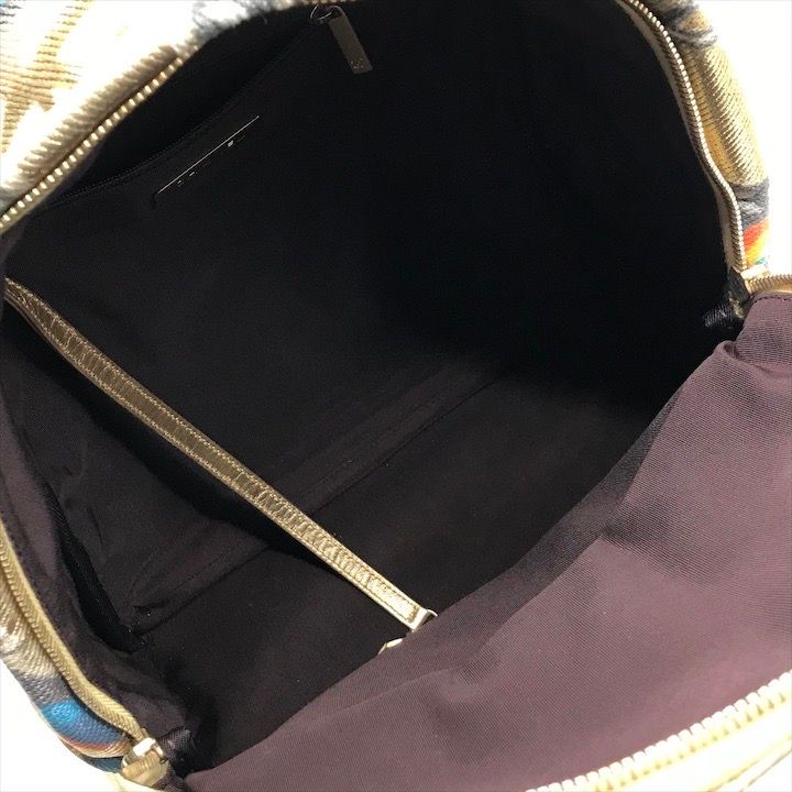 Chanel CC Logo Graffiti Paint Backpack Gold — view 8