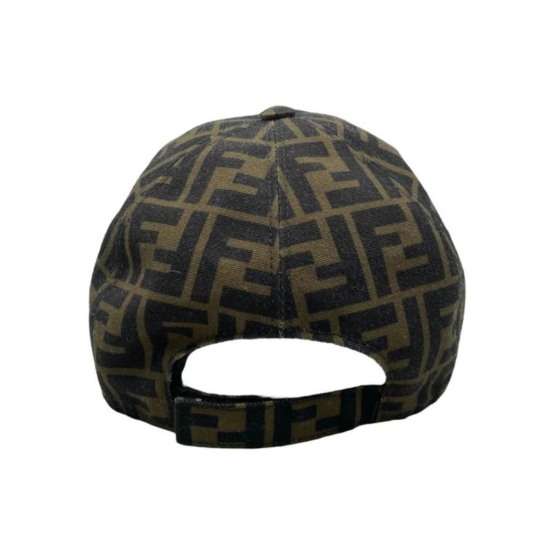 Fendi Hat FF Jacquard Baseball Cap Fxq768 A660 Logo Brown — view 4