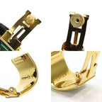 Hermes Earrings Emile Green Gold Cloisonne GP Plating Accessories Jewelry Small — view 4