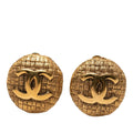 Chanel CC Logo Vintage Round Earrings