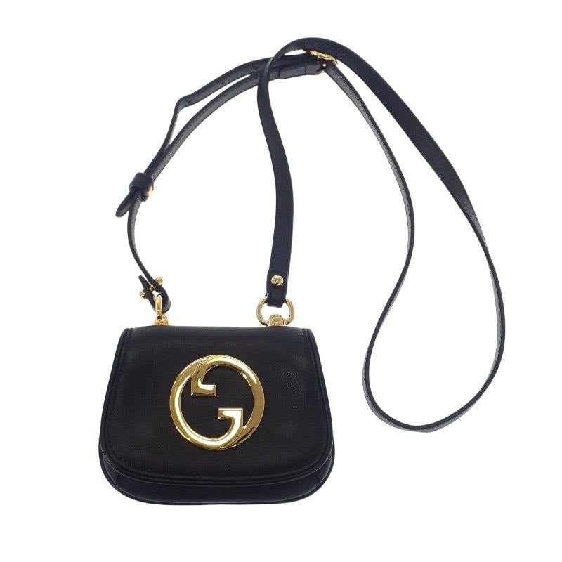 Gucci Blondie Card Case Leather Black Gold Hardware — view 2
