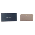 Prada Round Long Wallet Saffiano 1 Ml506 Beige — view 9