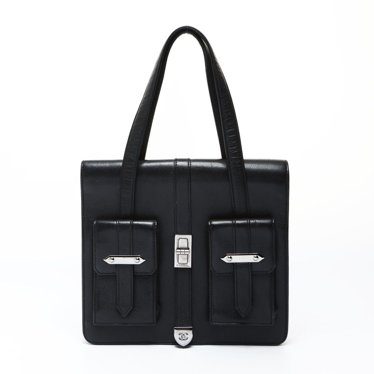 Chanel Shoulder Bag Leather 2.55 Caviar
