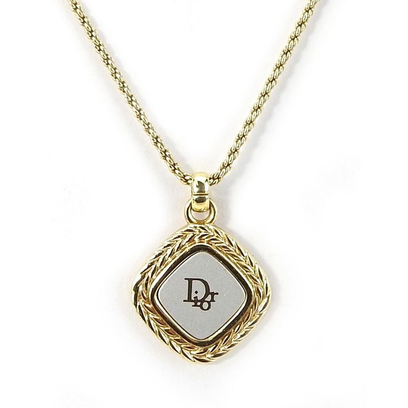 Christian Dior Necklace Metal Gold Silver Plated Accessories Logo — view 2