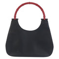 Gucci Bamboo Black Red Leather 001 Shoulder Bag Hobo