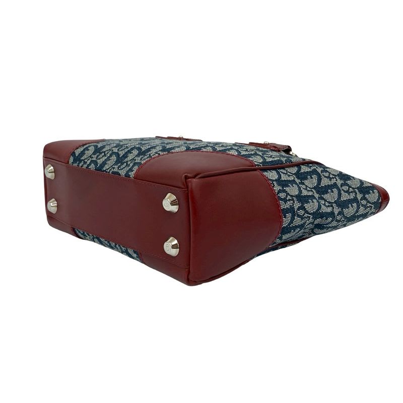 Christian Dior Trotter Pattern Canvas Leather Tote — view 9