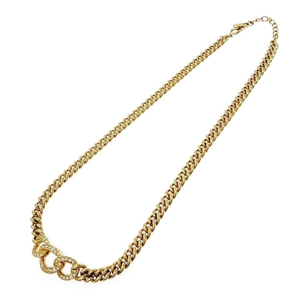 Dior Rhinestone Necklace Gold