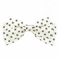 Chanel Barrette Aaa821 Ribbon White Logo COCO Silver Hardware Hair