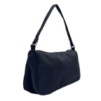 Prada Tessuto Nylon Black Mini Handbag Silver — view 2
