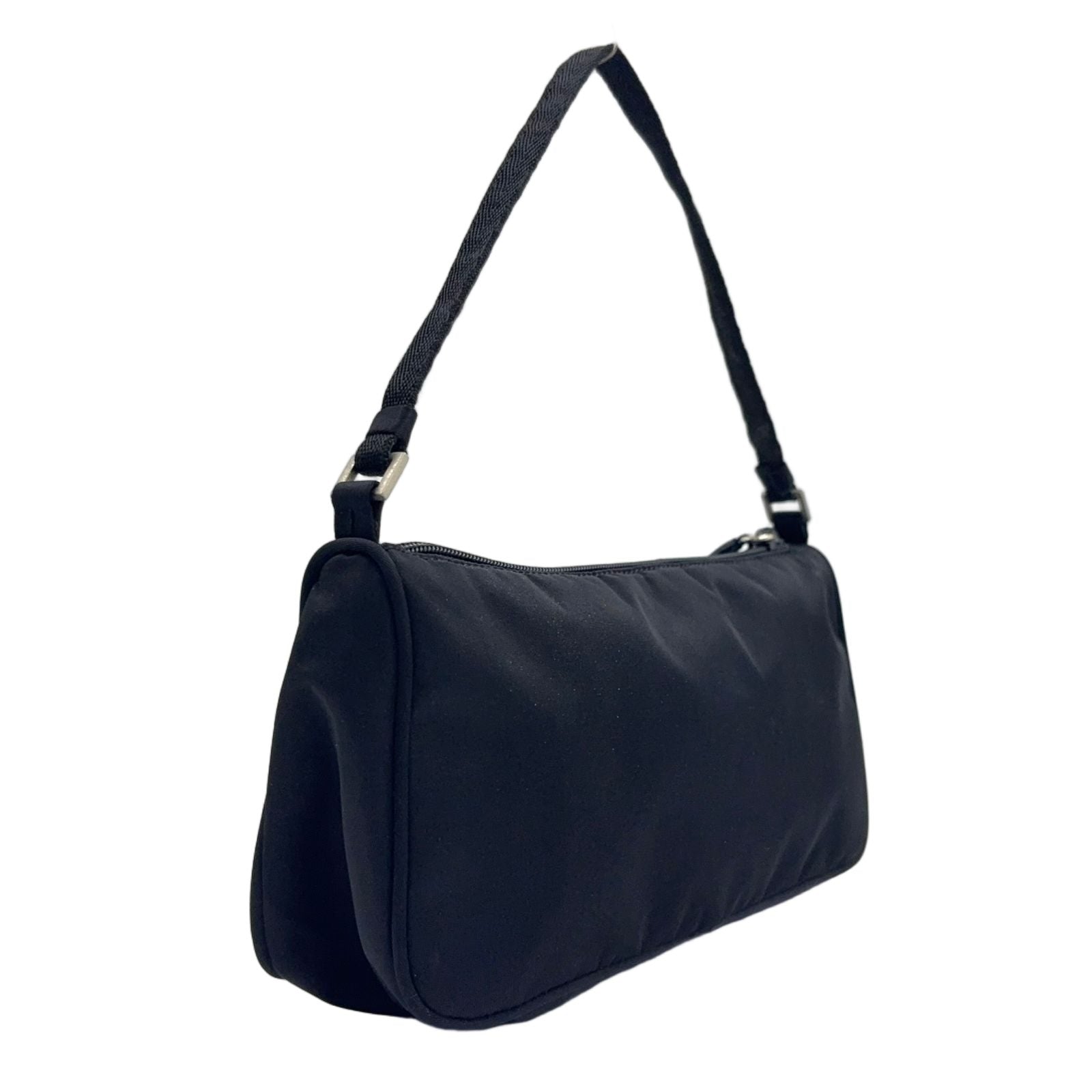 Prada Tessuto Nylon Black Mini Handbag Silver — view 2