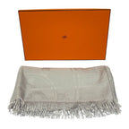 Hermes New Bliss Cashmere Silk Shawl Greenage Gray