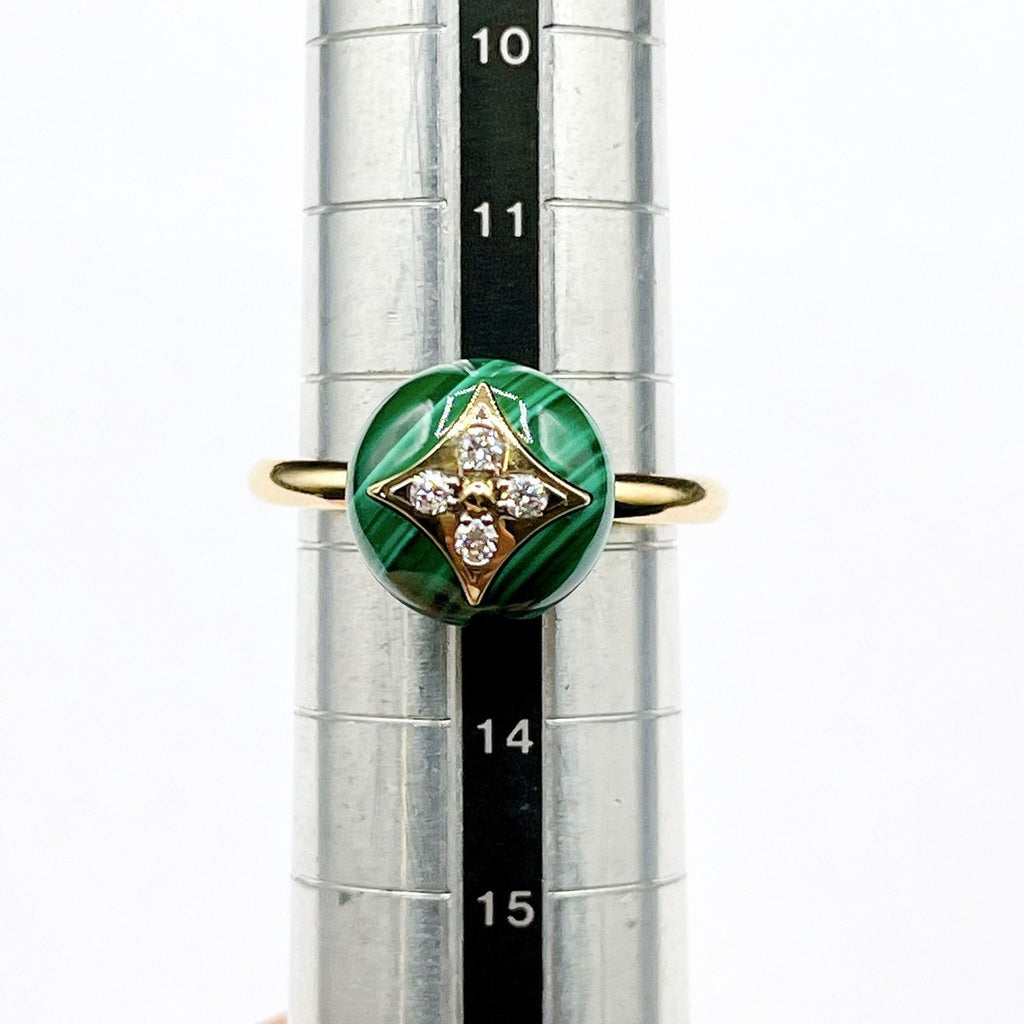 Louis Vuitton Color Blossom Malachite Yellow Gold Ring 53 Y — view 6