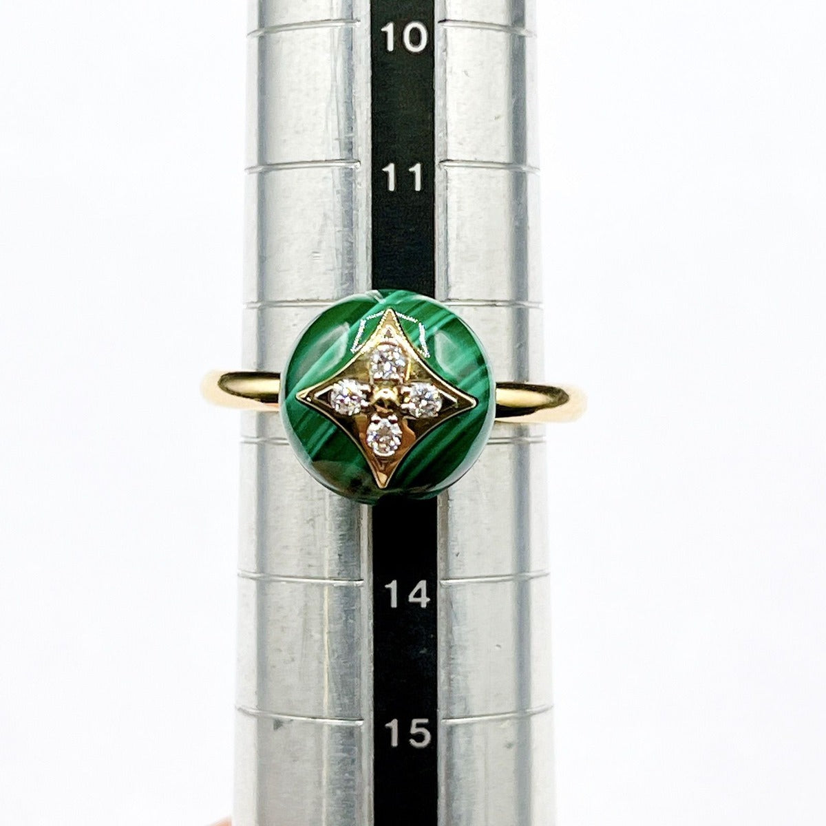 Louis Vuitton Color Blossom Malachite Yellow Gold Ring 53 Y — view 6