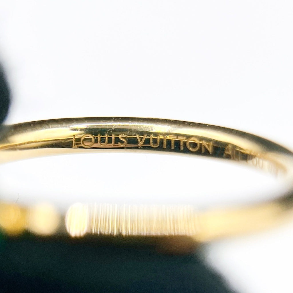 Louis Vuitton Color Blossom Malachite Yellow Gold Ring 53 Y — view 7