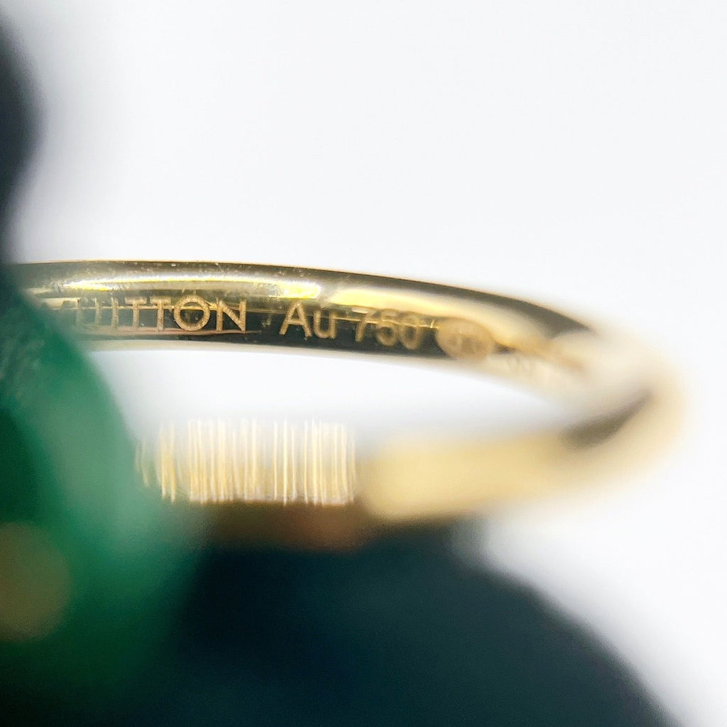 Louis Vuitton Color Blossom Malachite Yellow Gold Ring 53 Y — view 8
