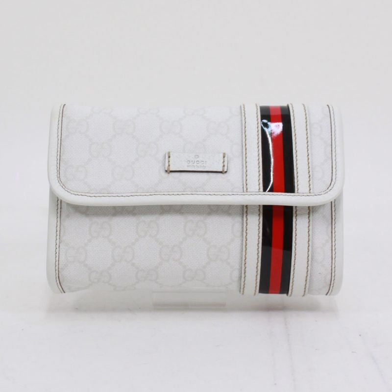Gucci Sherry Line Waist Bag Leather White Body