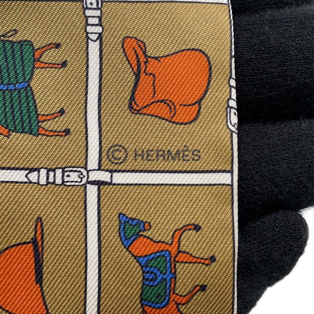 Hermes Scarf Twill Horsewear Couvertures Et Tenues de Jour Silk Mordre Blanc Blue — view 6