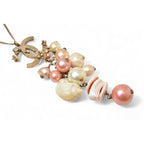 Chanel Long Necklace Pendant Chnael Coco CC Pearl Shell Motif Antique Gold Rose — view 4