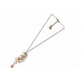 Chanel Long Necklace Pendant Chnael Coco CC Pearl Shell Motif Antique Gold Rose