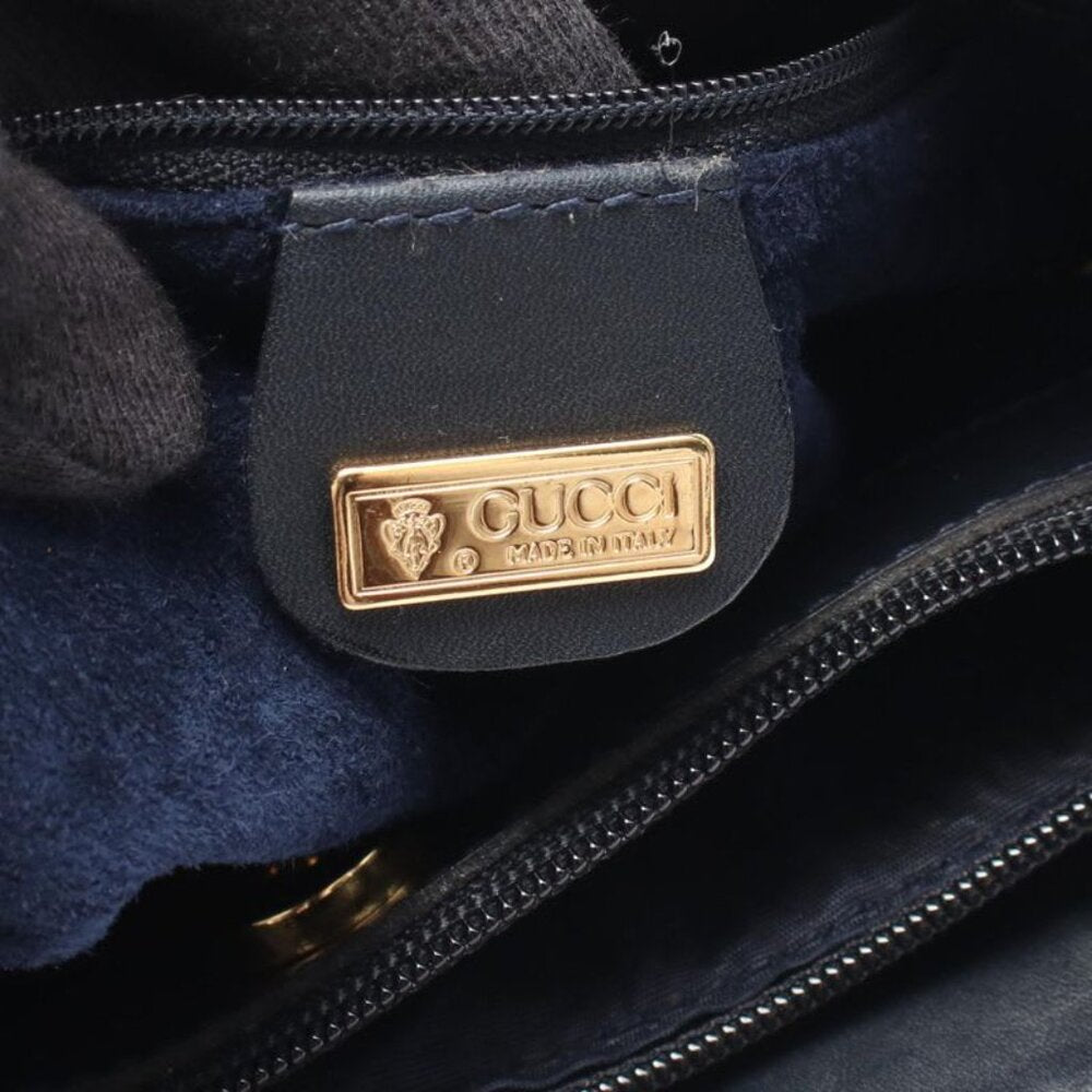Gucci Shoulder Bag Interlocking G 001 14 0934 Navy Leather
