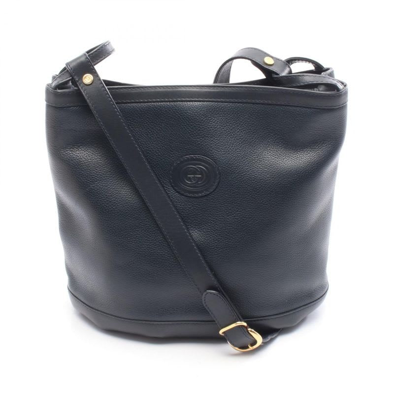 Gucci Shoulder Bag Interlocking G 001 14 0934 Navy Leather