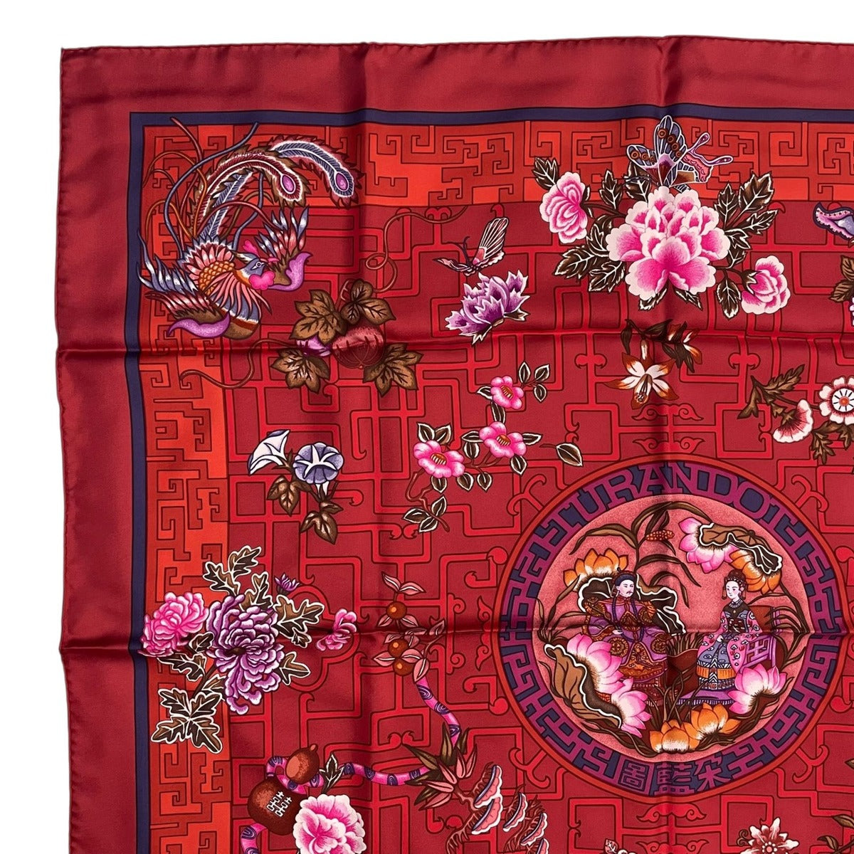 Hermes Carre 90 100% Silk Scarf Turandot Red Box — view 3