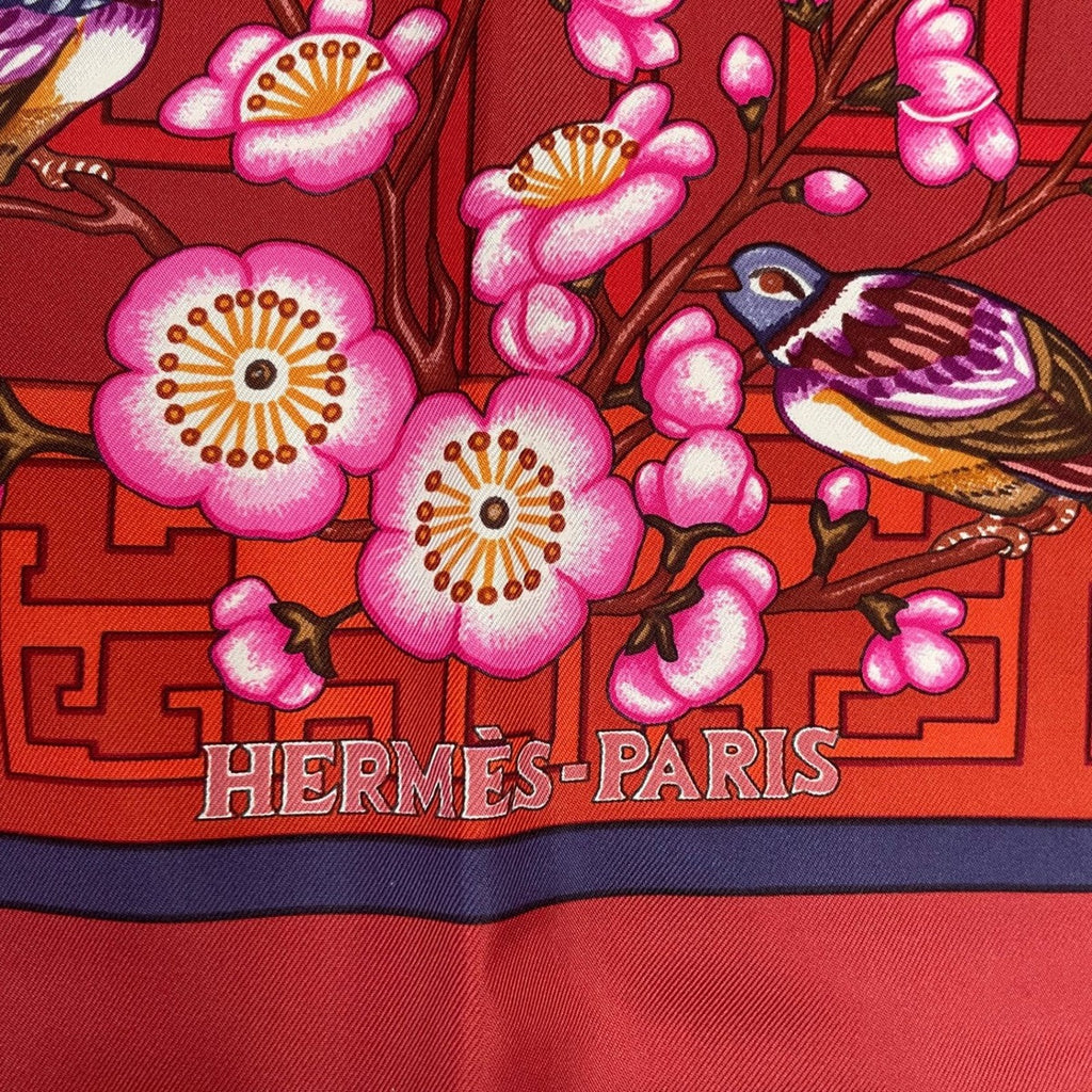 Hermes Carre 90 100% Silk Scarf Turandot Red Box — view 7