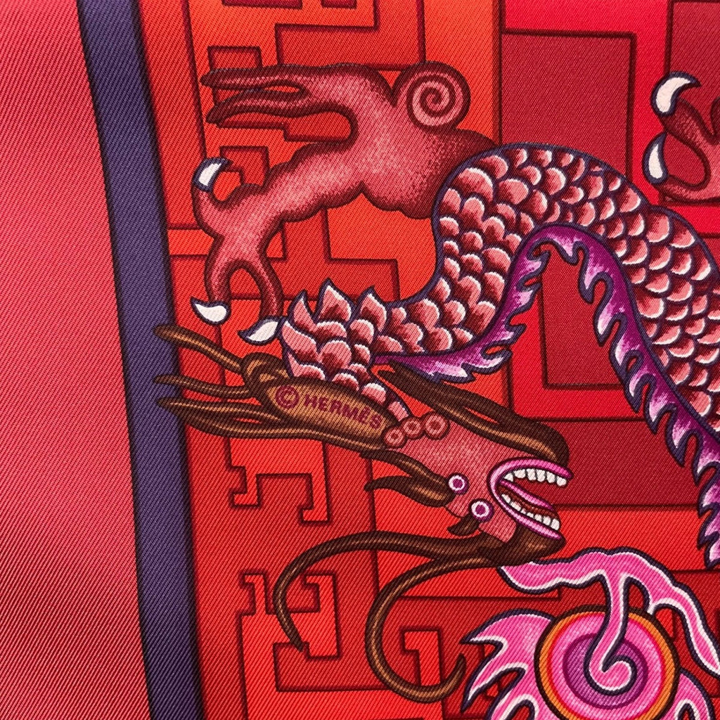 Hermes Carre 90 100% Silk Scarf Turandot Red Box — view 8