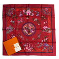 Hermes Carre 90 100% Silk Scarf Turandot Red Box