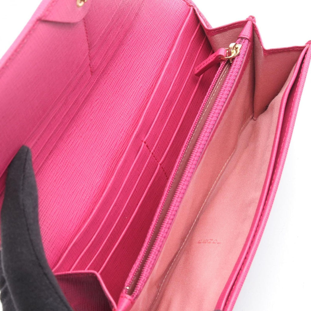 Fendi Bifold Wallet Zucca Black Magenta Leather Canvas Brown. Black. Pink — view 3