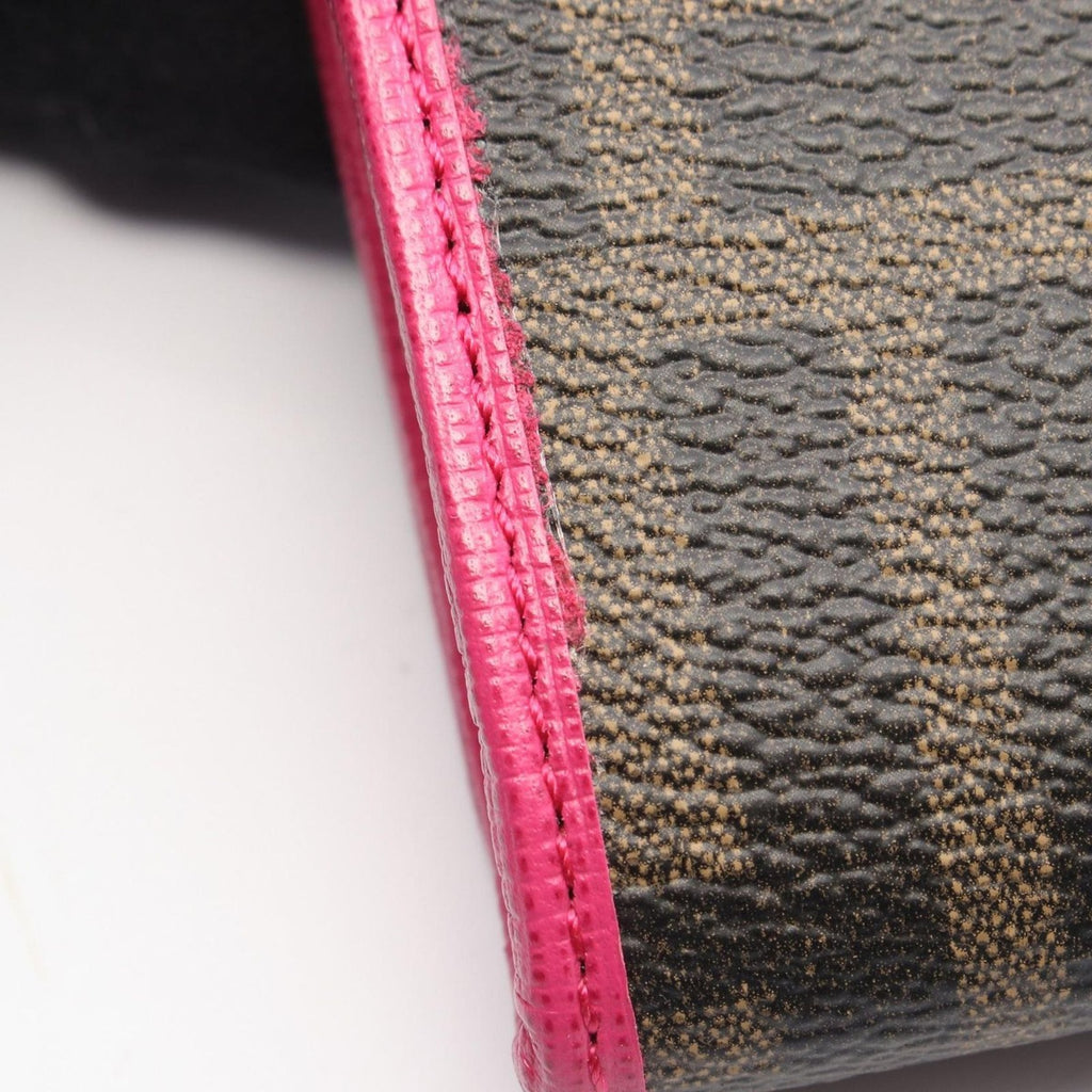 Fendi Bifold Wallet Zucca Black Magenta Leather Canvas Brown. Black. Pink — view 5