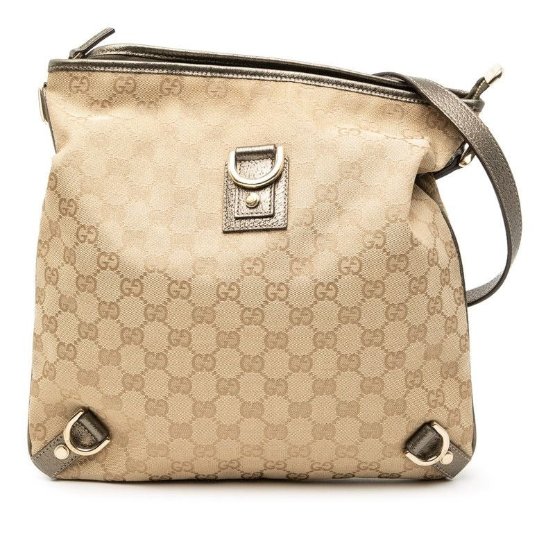 Gucci GG Canvas Abbey Crossbody Bag Beige Brown Leather — view 2