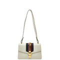 Gucci Sherry Line Sylvie Shoulder Bag White Multicolor Leather