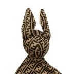 Fendi Kids Toy Doudou Bunny Rabbit FF Logo Brown — view 5