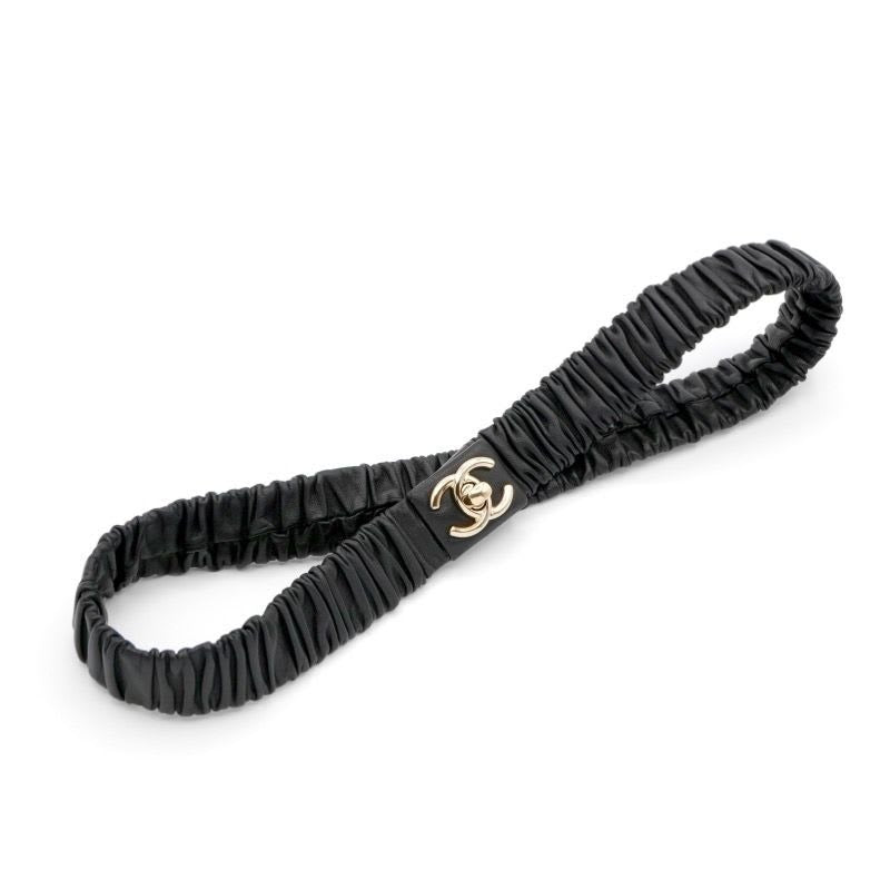 Chanel Black Gold Coco Mark Turnlock Lambskin Belt — view 2